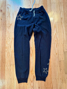 Monrow Black Star studded Jogger Sweatpants XS